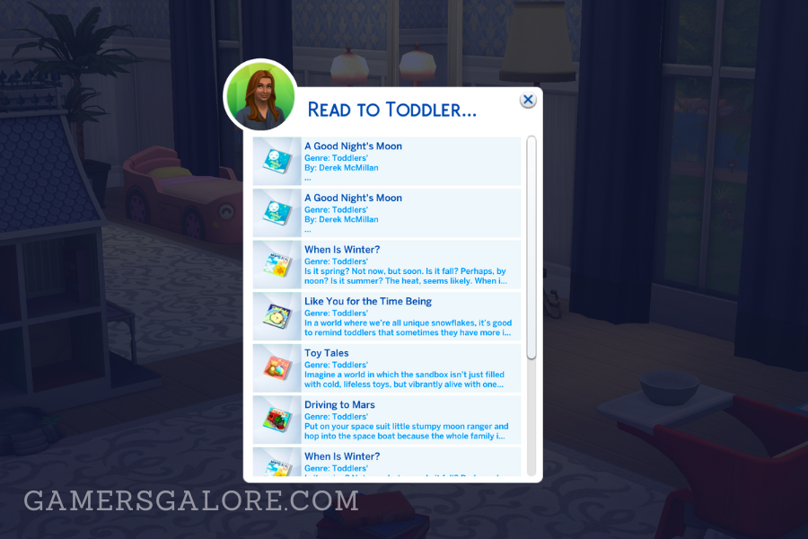 sims 4 read to toddler - step 2